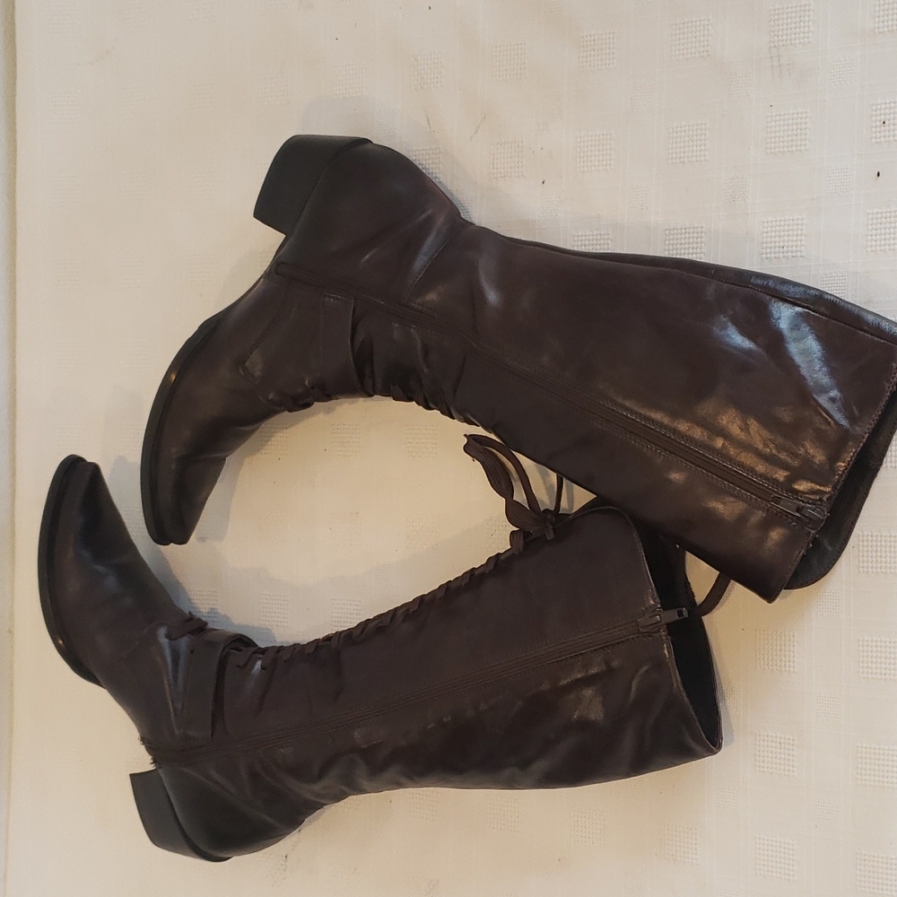 San Marina Paris Lace Up Boots, Brown Leather, Size 6.5 - Picture 5 of 13